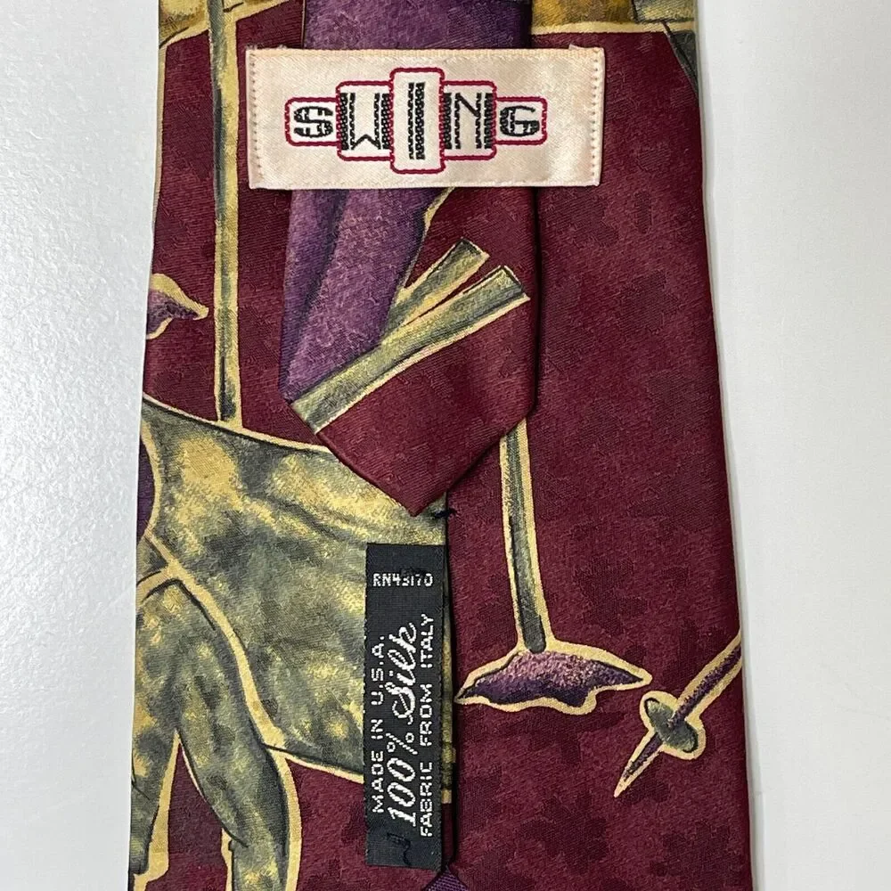 Swing All Silk Men’s Necktie Abstract Pattern Multicolor Casual Tie Made in USA